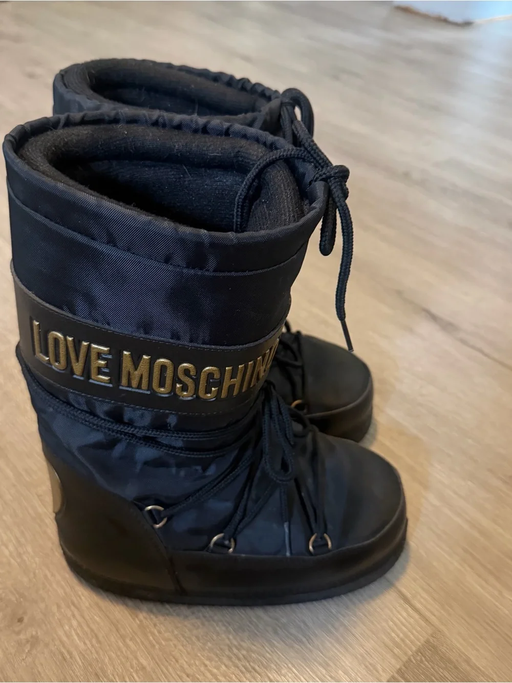 Love Moschino Black Logo Snow Boots - Sz 35-37| Cozy Winter Apres Ski